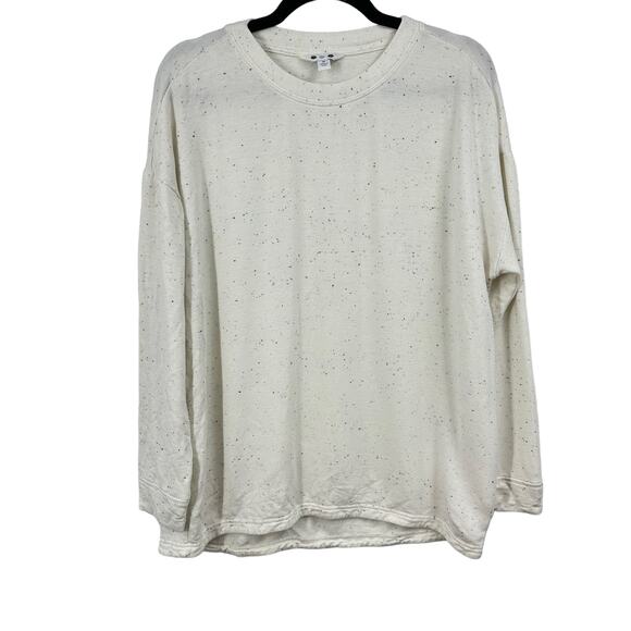 Three Dots Ivory Confetti Speckled Pullover Top Medium - Picture 1 of 7